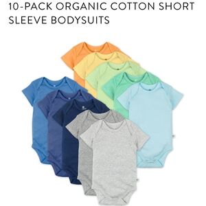 Honest Baby Clothing 10-Pack Organic Cotton Short Sleeve Bodysuits size 0-3mo
